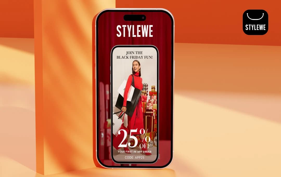 phone screen mockup showing stylewe app interface