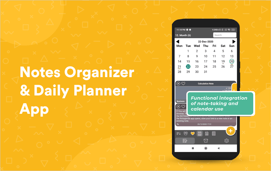 Notagenda - A One Stop App for Notes & Scheduling