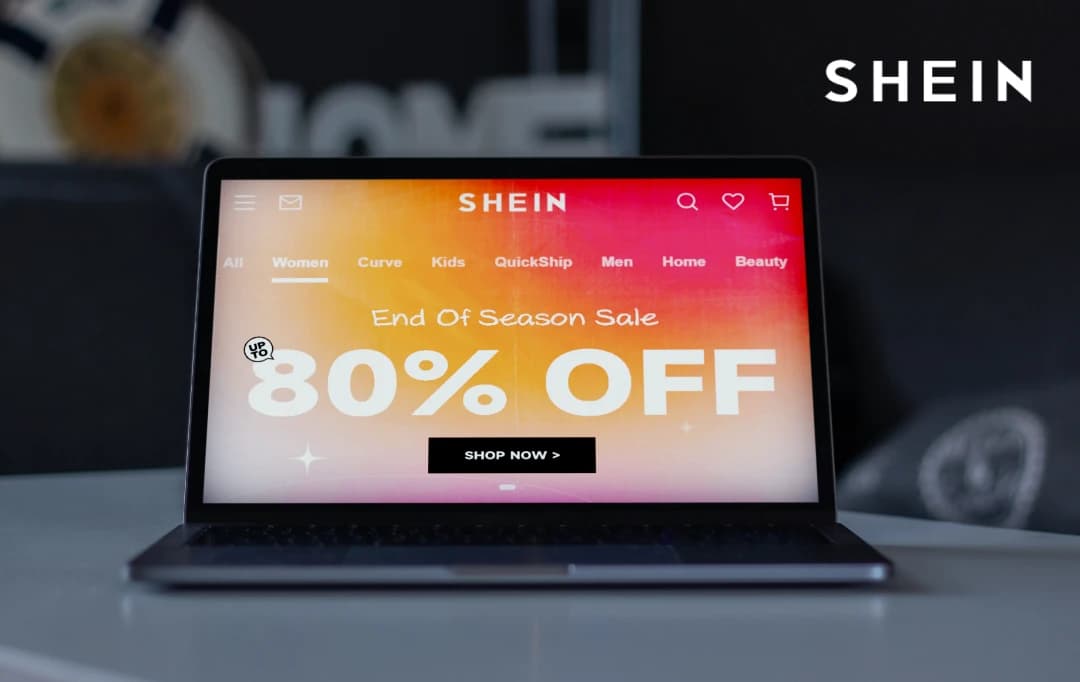 laptop screen showing shein homepage