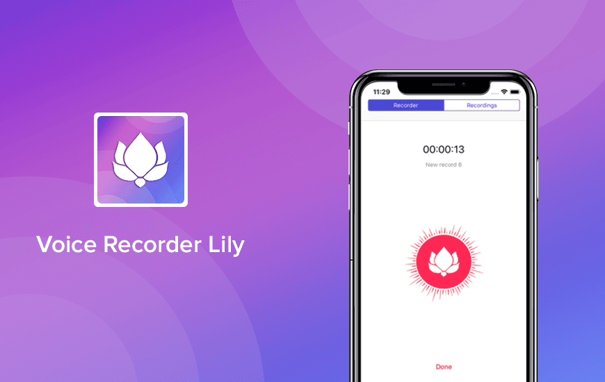 Voice Recorder Lily Banner