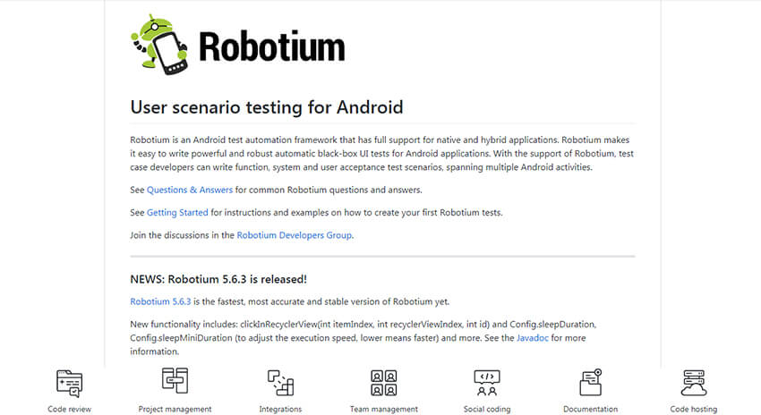 Robotium - Mobile App Testing Tools