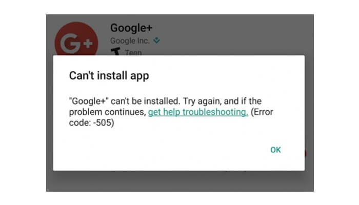 can't install app