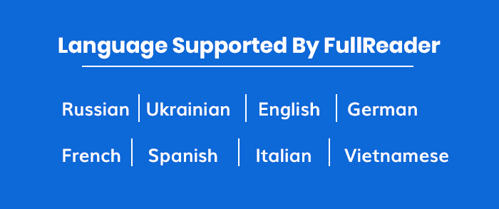 Language Supported By FullReader