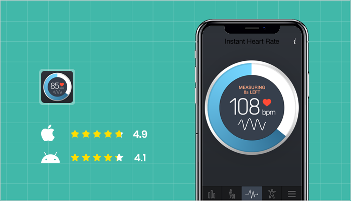 Exercise Heart Rate Monitor for iPhone and Android